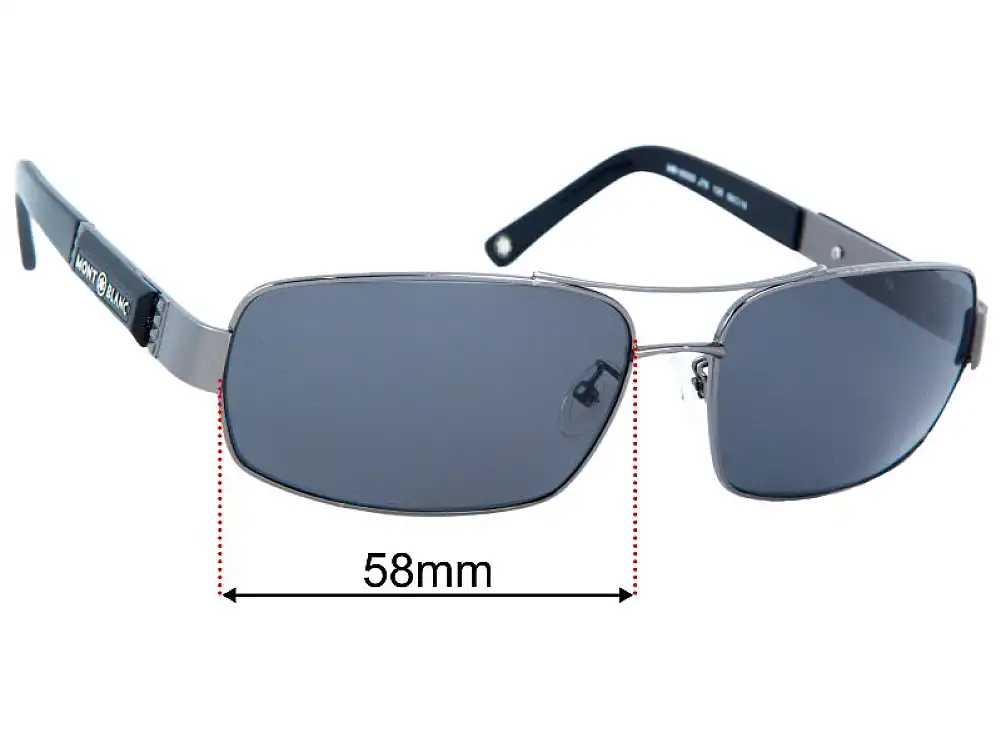 Sunglass Fix Lentilles de Remplacement pour Montblanc MB 1836S - 58mm Wide Sunglass Fix Lentilles de Remplacement pour Montblanc MB 1836S - 58mm Wide