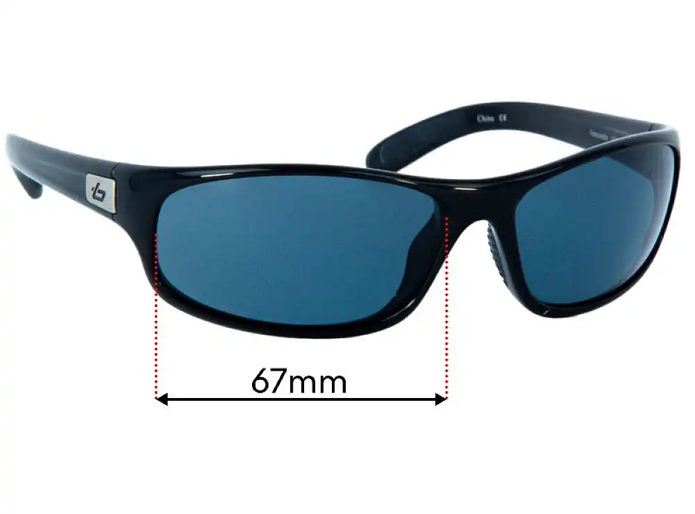 Sunglass Fix Lentilles de Remplacement pour Bolle Anaconda Newer Style rounded rectangle shape - 67mm Wide Sunglass Fix Lentilles de Remplacement pour Bolle Anaconda Newer Style rounded rectangle shape - 67mm Wide