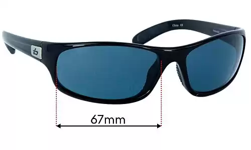 Sunglass Fix Lentilles de Remplacement pour Bolle Anaconda Newer Style rounded rectangle shape - 67mm Wide Bolle Anaconda Newer Style rounded rectangle shape Lentilles de Remplacement 67mm wide