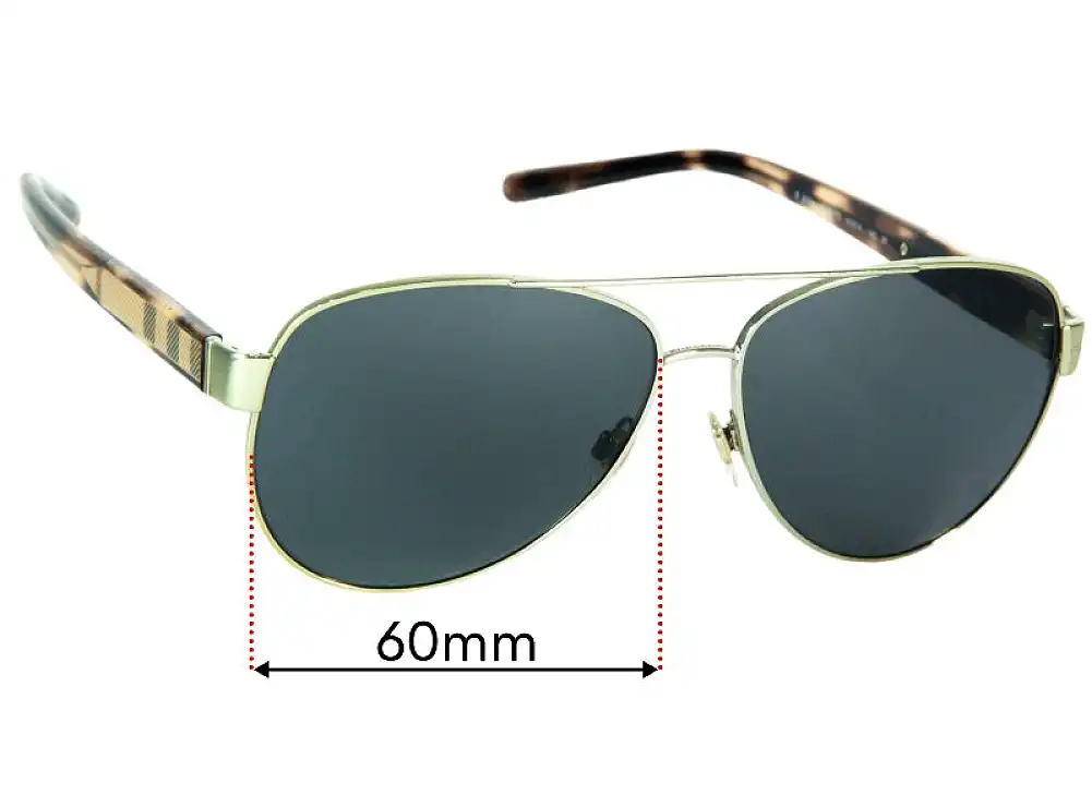 Sunglass Fix Lentilles de Remplacement pour Burberry BE 3084 - 60mm Wide Sunglass Fix Lentilles de Remplacement pour Burberry BE 3084 - 60mm Wide