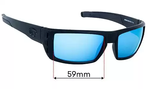 Sunglass Fix Lentilles de Remplacement pour Costa Del Mar Rafael - 59mm Wide Costa Del Mar Rafael Lentilles de Remplacement 59mm wide