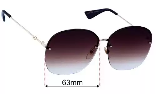 Sunglass Fix Lentilles de Remplacement pour Gucci GG0228S - 63mm Wide Gucci GG0228S Lentilles de Remplacement 63mm wide