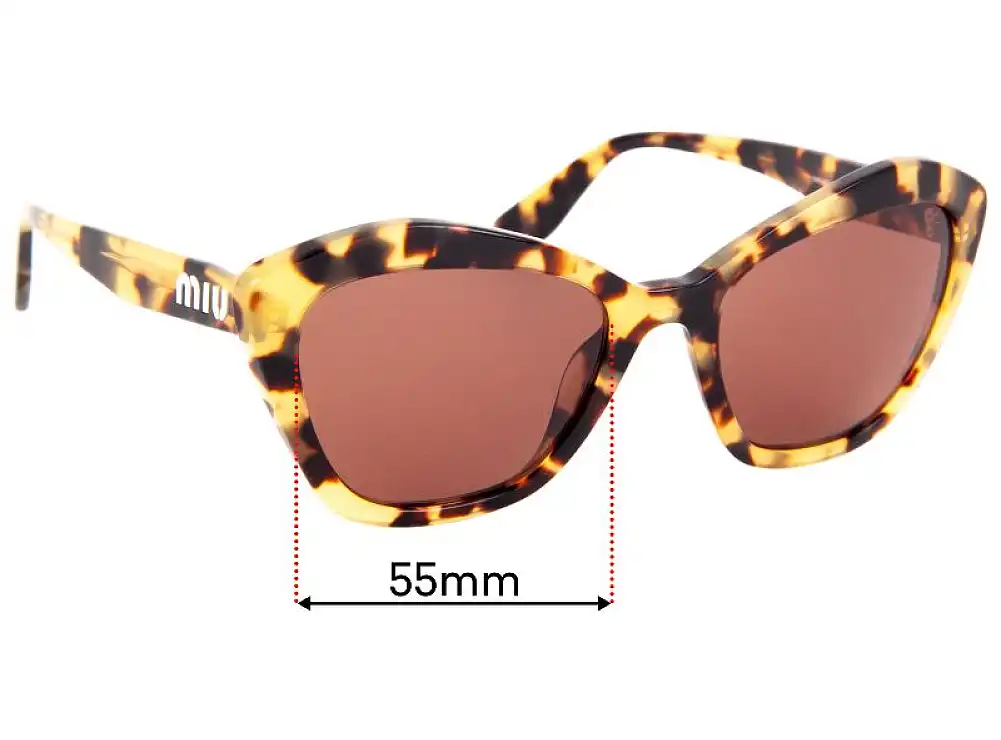 Sunglass Fix Lentilles de Remplacement pour Miu Miu SMU05U - 55mm Wide Sunglass Fix Lentilles de Remplacement pour Miu Miu SMU05U - 55mm Wide