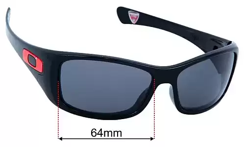 Sunglass Fix Lentilles de Remplacement pour Oakley Hijinx Ducati OO9021 - 64mm Wide Oakley Hijinx Ducati OO9021 Lentilles de Remplacement 64mm wide