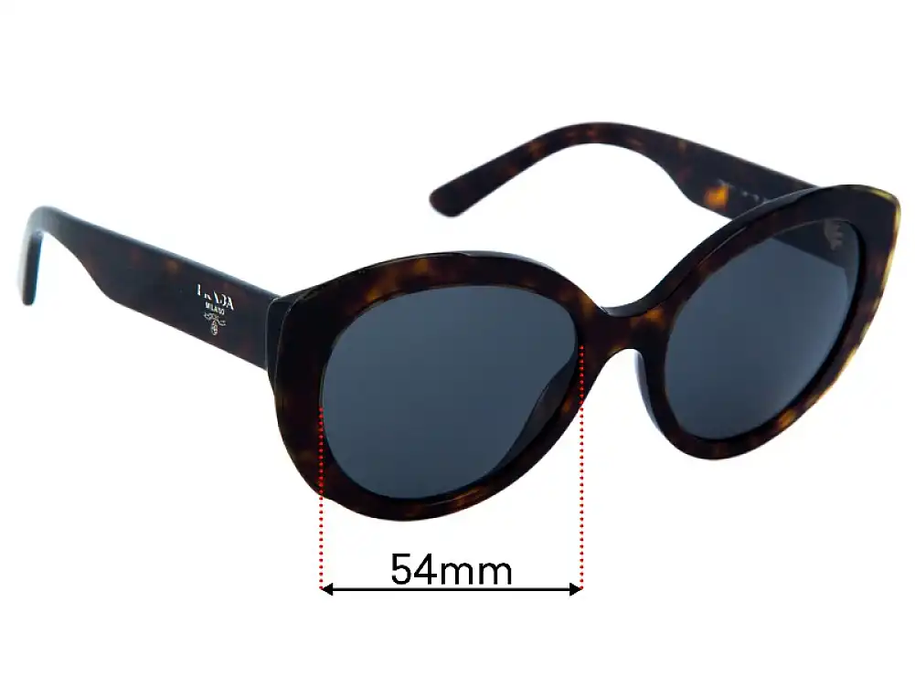 Sunglass Fix Lentilles de Remplacement pour Prada SPR 01Y - 54mm Wide Sunglass Fix Lentilles de Remplacement pour Prada SPR 01Y - 54mm Wide