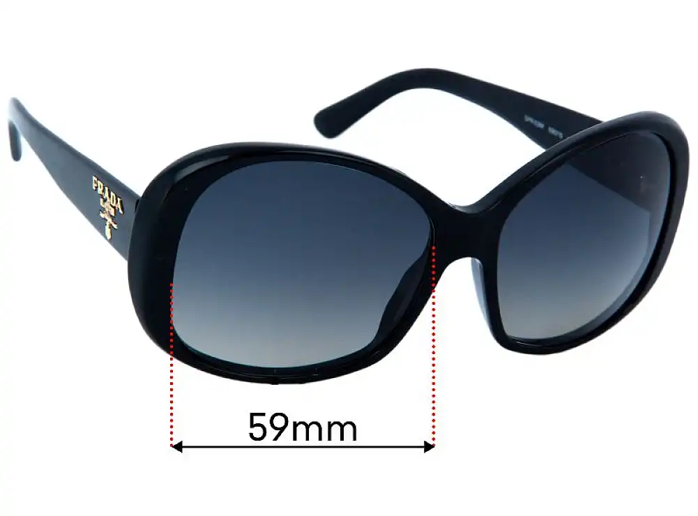 Sunglass Fix Lentilles de Remplacement pour Prada SPR03M - 59mm Wide Sunglass Fix Lentilles de Remplacement pour Prada SPR03M - 59mm Wide