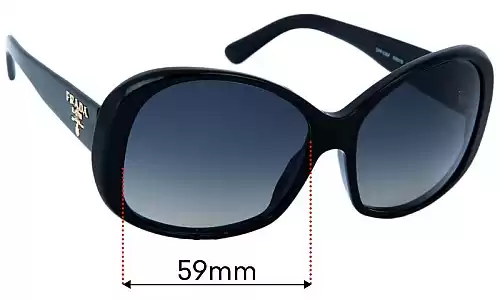 Sunglass Fix Lentilles de Remplacement pour Prada SPR03M - 59mm Wide Prada SPR03M Lentilles de Remplacement 59mm wide