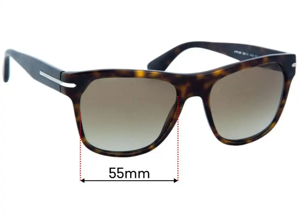 Sunglass Fix Lentilles de Remplacement pour Prada SPR03R - 55mm Wide Sunglass Fix Lentilles de Remplacement pour Prada SPR03R - 55mm Wide