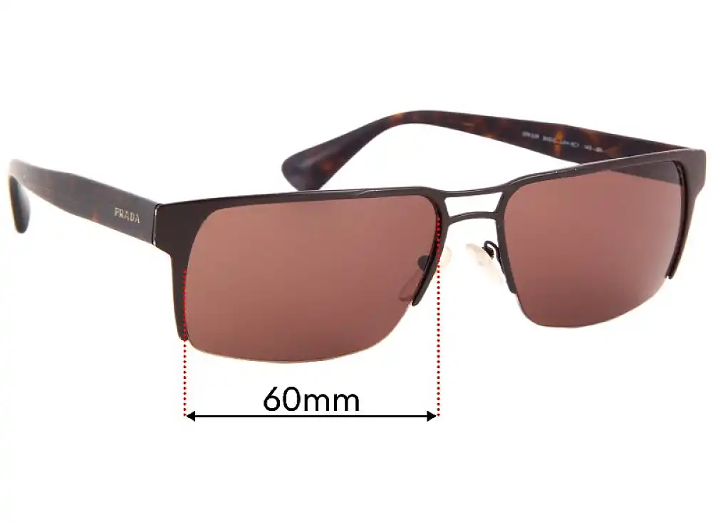 Sunglass Fix Lentilles de Remplacement pour Prada SPR52R - 60mm Wide Sunglass Fix Lentilles de Remplacement pour Prada SPR52R - 60mm Wide
