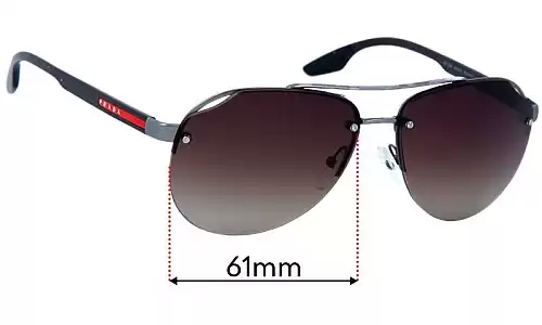Sunglass Fix Lentilles de Remplacement pour Prada SPS52V - 61mm Wide Prada SPS52V Lentilles de Remplacement 61mm wide
