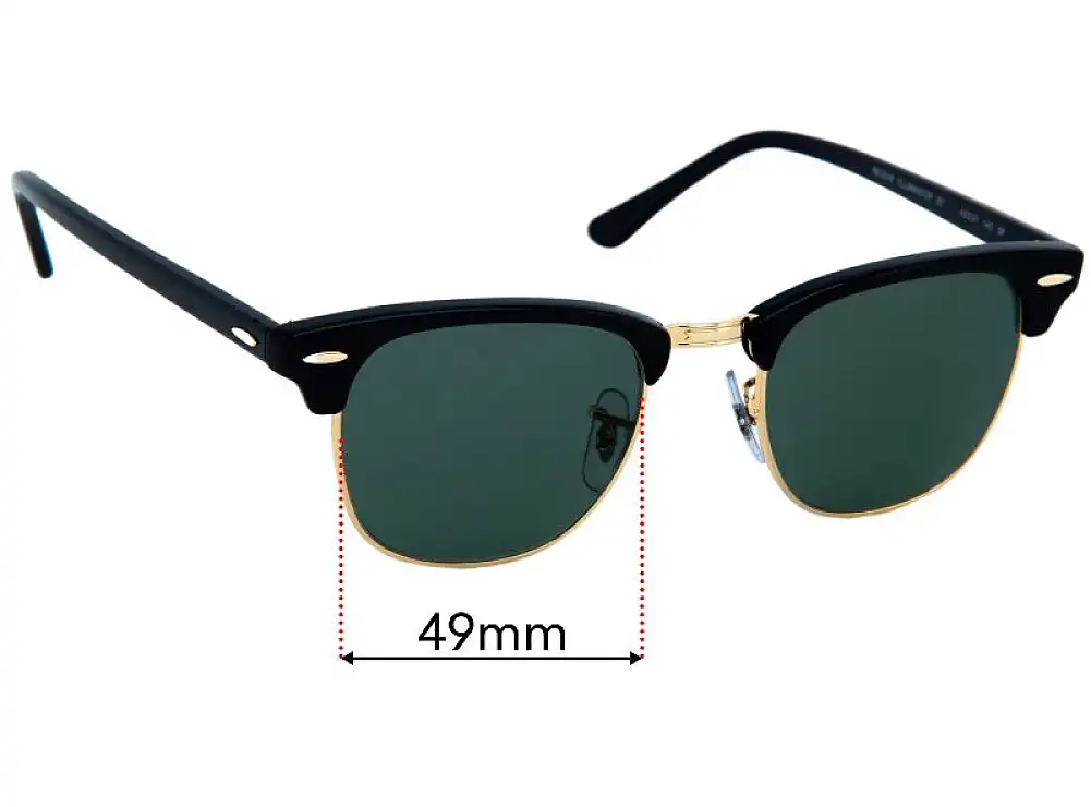 Sunglass Fix Lentilles de Remplacement pour Ray-Ban RB3016 Clubmaster - 49mm Wide Sunglass Fix Lentilles de Remplacement pour Ray-Ban RB3016 Clubmaster - 49mm Wide