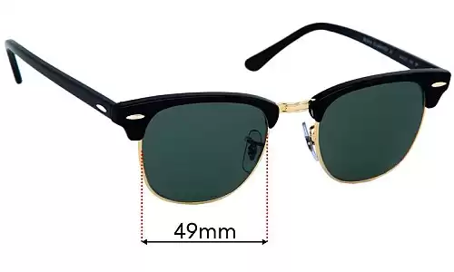 Sunglass Fix Lentilles de Remplacement pour Ray-Ban RB3016 Clubmaster - 49mm Wide Ray-Ban RB3016 Clubmaster Lentilles de Remplacement 49mm wide