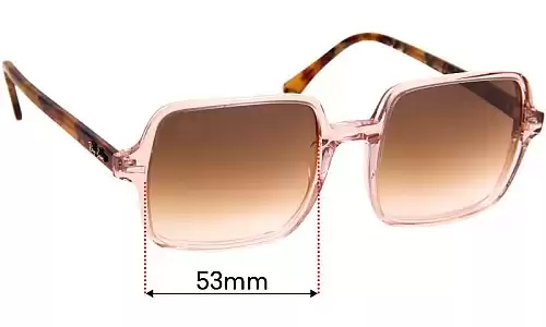 Sunglass Fix Verres de Remplacement pour Ray-Ban RB1973 Square II - 53mm Wide Ray-Ban RB1973 Square II Verres de Remplacement 53mm wide