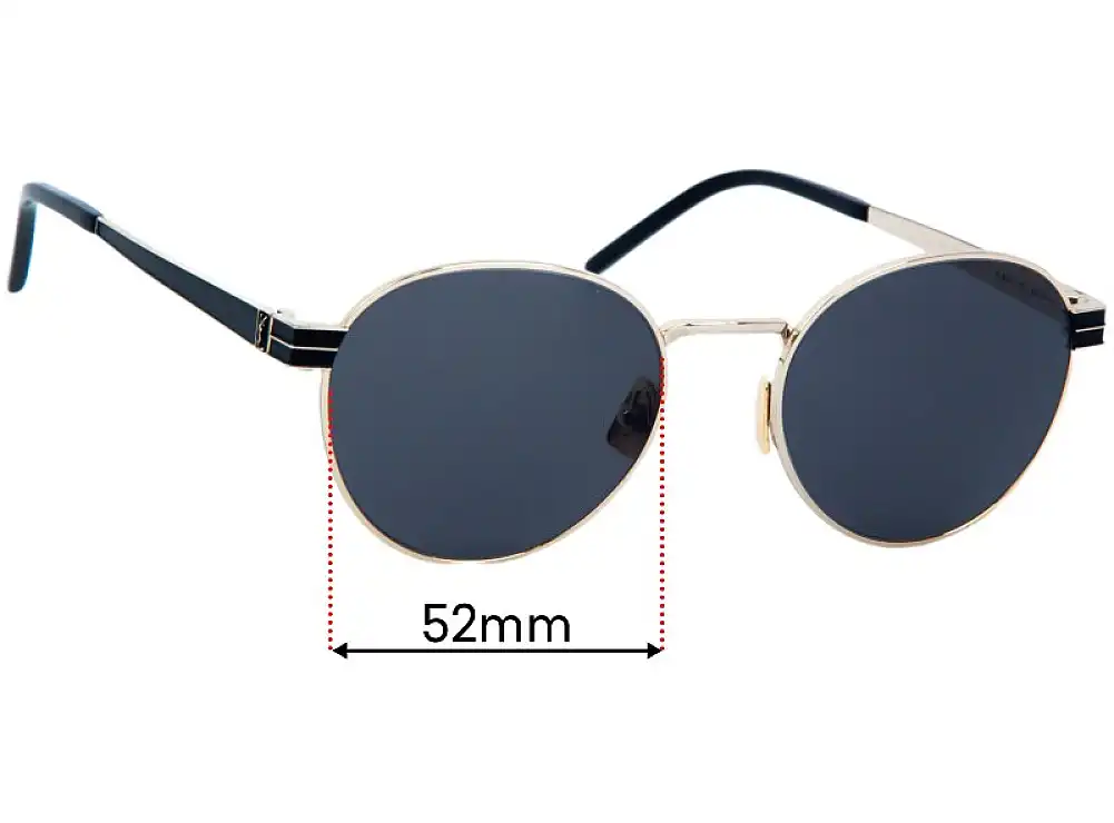 Sunglass Fix Lentilles de Remplacement pour Saint Laurent SL M62 - 52mm Wide Sunglass Fix Lentilles de Remplacement pour Saint Laurent SL M62 - 52mm Wide