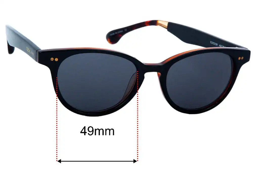 Sunglass Fix Lentilles de Remplacement pour Toms Lula - 49mm Wide - Side View Sunglass Fix Lentilles de Remplacement pour Toms Lula - 49mm Wide - Side View