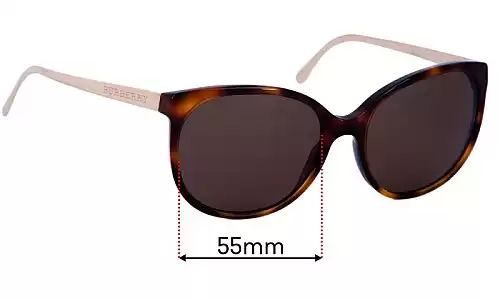 Sunglass Fix Lentilles de Remplacement pour Burberry B 4146 - 55mm Wide Burberry B 4146 Lentilles de Remplacement 55mm wide