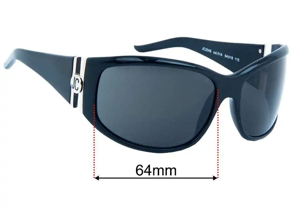 Sunglass Fix Lentilles de Remplacement pour Just Cavalli JC204S - 64mm Wide Sunglass Fix Lentilles de Remplacement pour Just Cavalli JC204S - 64mm Wide