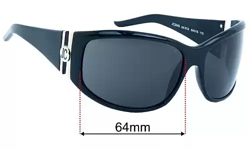 Sunglass Fix Lentilles de Remplacement pour Just Cavalli JC204S - 64mm Wide Just Cavalli JC204S Lentilles de Remplacement 64mm wide