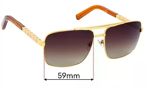 Sunglass Fix Lentilles de Remplacement pour Louis Vuitton Z0259U - 59mm Wide Louis Vuitton Z0259U Lentilles de Remplacement 59mm wide