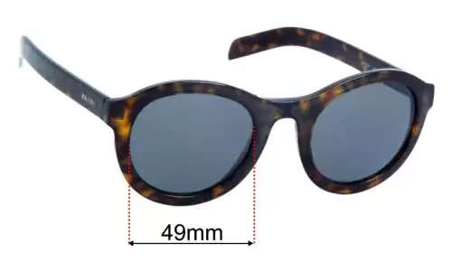 Sunglass Fix Lentilles de Remplacement pour Prada SPR 24V - 49mm Wide Prada SPR 24V Lentilles de Remplacement 49mm wide