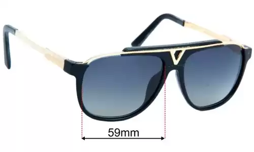 Sunglass Fix Lentilles de Remplacement pour Louis Vuitton Mascot Z0936E - 59mm Wide Louis Vuitton Mascot Z0936E Lentilles de Remplacement 59mm wide