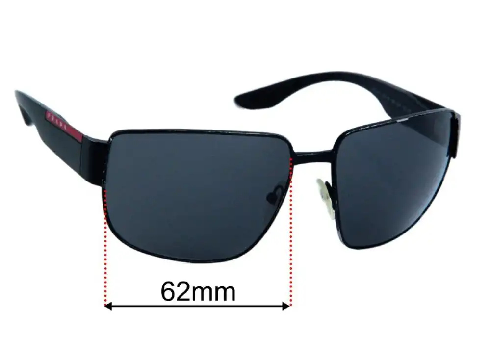 Sunglass Fix Lentilles de Remplacement pour Prada SPS56V - 62mm Wide Sunglass Fix Lentilles de Remplacement pour Prada SPS56V - 62mm Wide