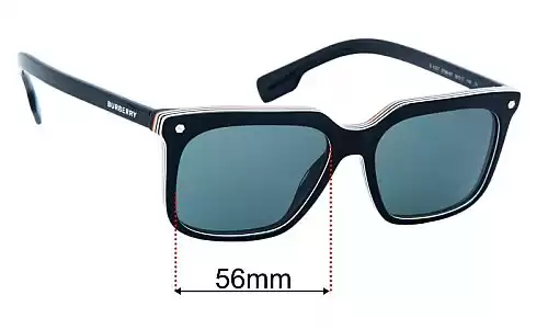 Sunglass Fix Lentilles de Remplacement pour Burberry B 4337 - 56mm Wide Burberry B 4337 Lentilles de Remplacement 56mm wide