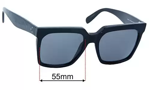Sunglass Fix Lentilles de Remplacement pour Celine CL 4055IN - 55mm Wide Celine CL 4055IN Lentilles de Remplacement 55mm wide