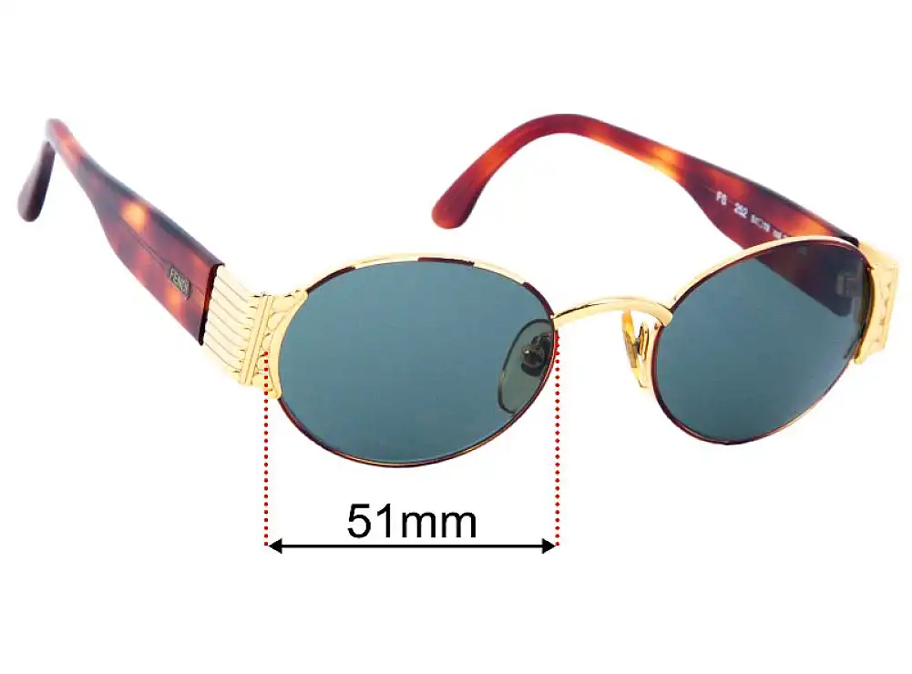 Sunglass Fix Lentilles de Remplacement pour Fendi FS 252 - 51mm Wide Sunglass Fix Lentilles de Remplacement pour Fendi FS 252 - 51mm Wide