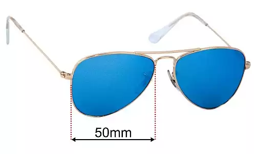 Sunglass Fix Lentilles de Remplacement pour Ray-Ban RJ9506-S - 50mm Wide Ray-Ban RJ9506-S Lentilles de Remplacement 50mm wide