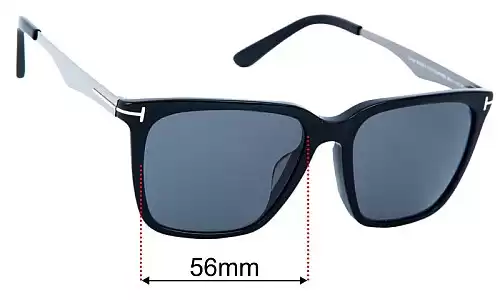 Sunglass Fix Lentilles de Remplacement pour Tom Ford Garrett TF862-F - 56mm Wide Tom Ford Garrett TF862-F Lentilles de Remplacement 56mm wide