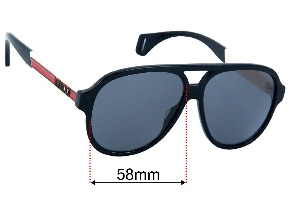 Sunglass Fix Lentilles de Remplacement pour Gucci GG0463S - 58mm Wide Sunglass Fix Lentilles de Remplacement pour Gucci GG0463S - 58mm Wide