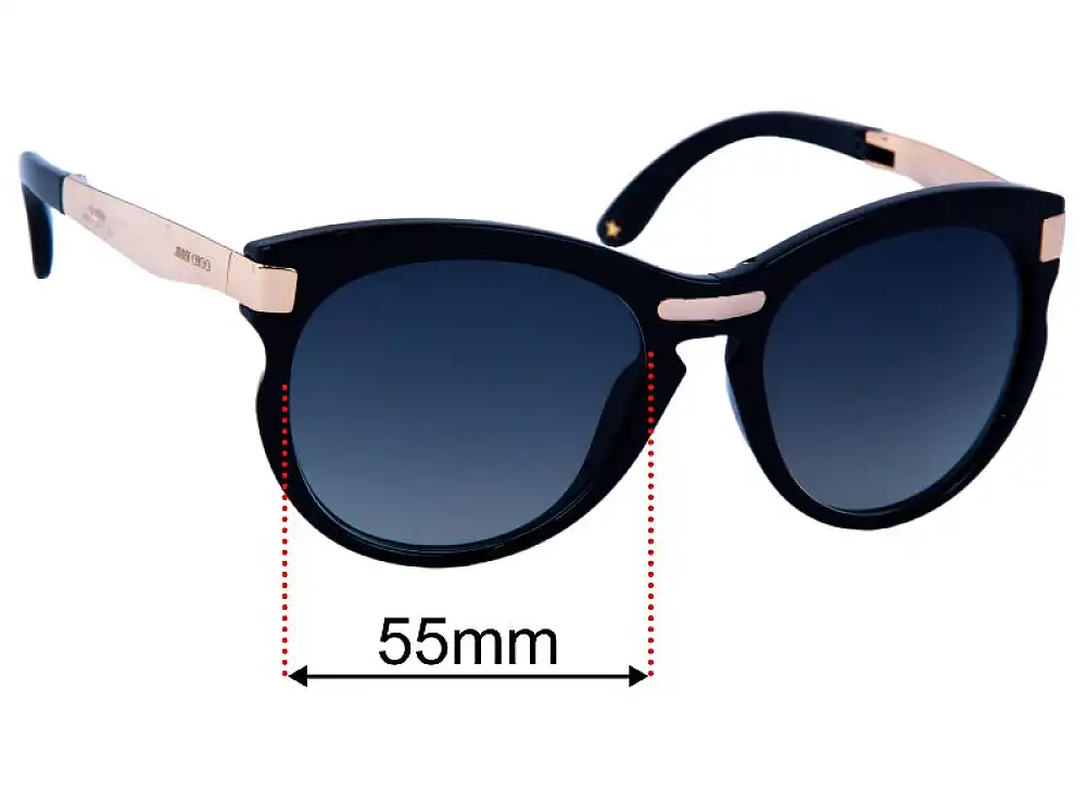 Sunglass Fix Lentilles de Remplacement pour Jimmy Choo Lana/S - 55mm Wide Sunglass Fix Lentilles de Remplacement pour Jimmy Choo Lana/S - 55mm Wide