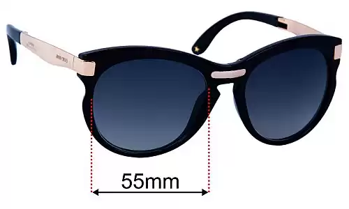 Sunglass Fix Lentilles de Remplacement pour Jimmy Choo Lana/S - 55mm Wide Jimmy Choo Lana/S Lentilles de Remplacement 55mm wide