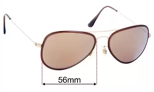 Sunglass Fix Lentilles de Remplacement pour Ray Ban RB3513 Flat Metal Aviator - 56mm Wide Ray Ban RB3513 Flat Metal Aviator Replacement lenses - 56mm Wide