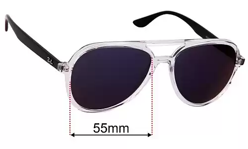 Sunglass Fix Lentilles de Remplacement pour Ray Ban RB4376V - 55mm Wide Ray Ban RB4376V Lentilles de Remplacement 55mm wide