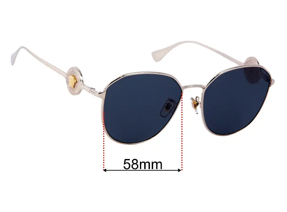 Sunglass Fix Replacement Lenses for Versace MOD 2259-D 58mm Wide Sunglass Fix Replacement Lenses for Versace MOD 2259-D 58mm Wide