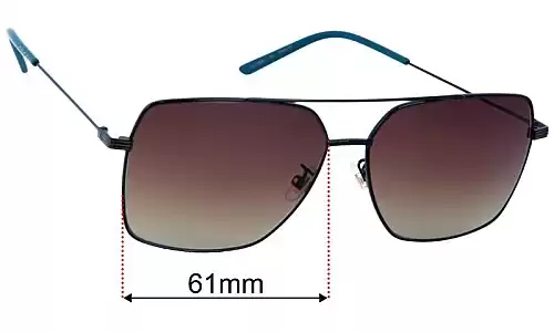 Sunglass Fix Lentilles de Remplacement pour Gucci GG1053SK - 61mm Wide Gucci GG1053SK Lentilles de Remplacement 61mm wide
