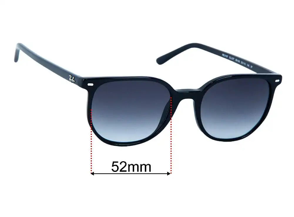 Sunglass Fix Lentilles de Remplacement pour Ray-Ban RB2197 Elliot - 52mm Wide Sunglass Fix Lentilles de Remplacement pour Ray-Ban RB2197 Elliot - 52mm Wide