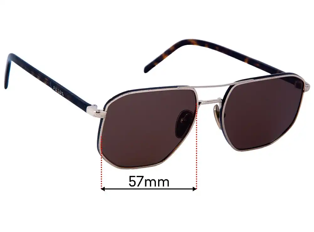 Sunglass Fix Lentilles de Remplacement pour Prada SPR 59Y - 57mm Wide Sunglass Fix Lentilles de Remplacement pour Prada SPR 59Y - 57mm Wide
