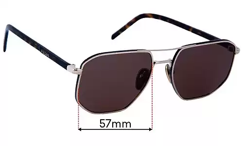 Sunglass Fix Lentilles de Remplacement pour Prada SPR 59Y - 57mm Wide Prada SPR 59Y Lentilles de Remplacement 57mm wide