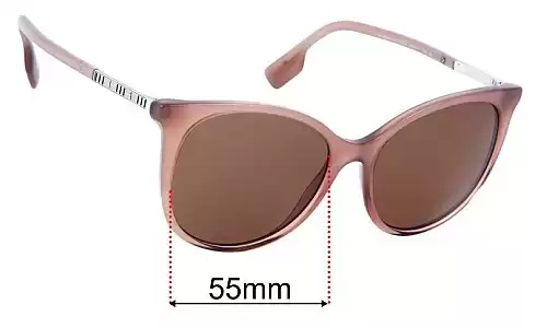 Sunglass Fix Lentilles de Remplacement pour Burberry B 4333 - 55mm Wide Burberry B 4333 Lentilles de Remplacement 55mm wide