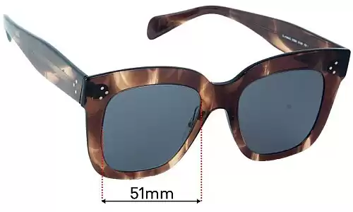 Sunglass Fix Lentilles de Remplacement pour Celine CL 41444/S - 51mm Wide Celine CL 41444/S Lentilles de Remplacement 51mm wide