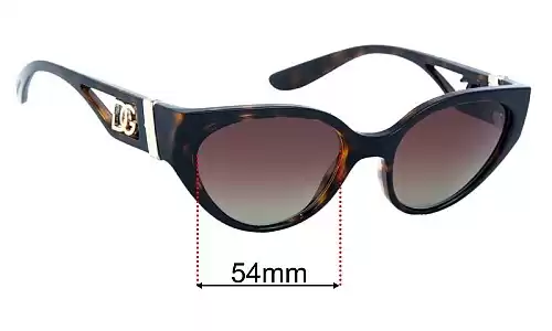 Sunglass Fix Lentilles de Remplacement pour Dolce & Gabbana DG6146 - 54mm Wide Dolce & Gabbana DG6146 Lentilles de Remplacement 54mm wide