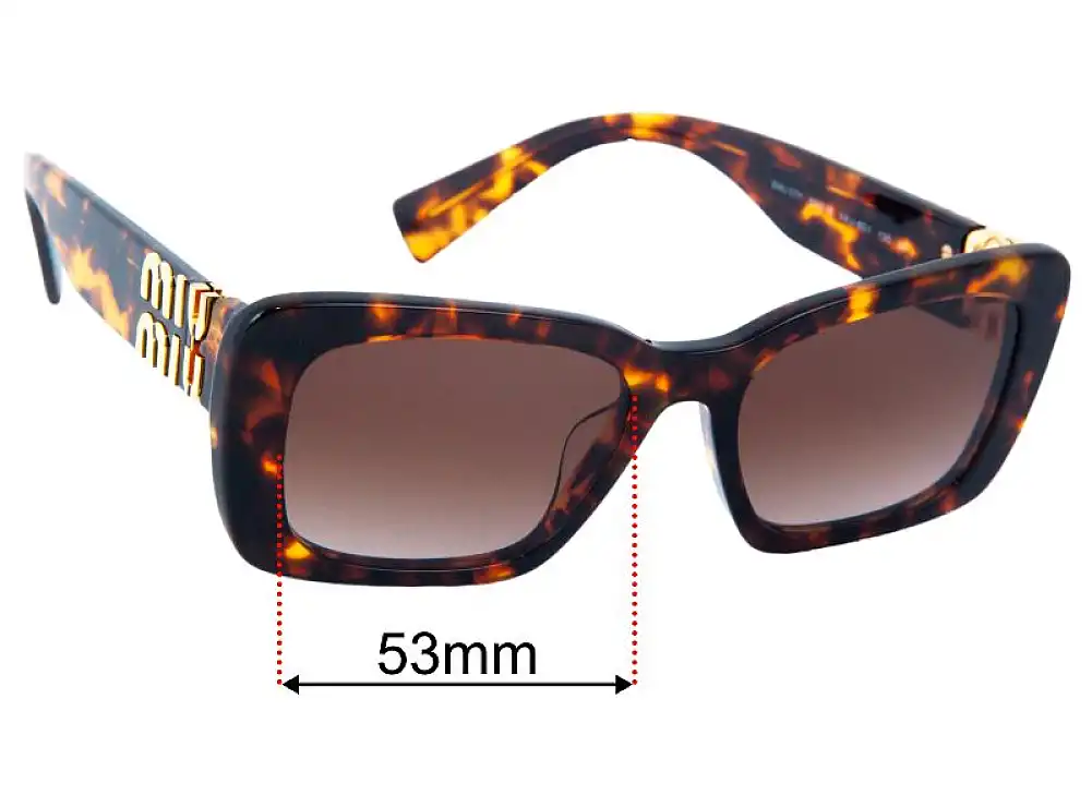 Sunglass Fix Lentilles de Remplacement pour Miu Miu SMU07Y - 53mm Wide Sunglass Fix Lentilles de Remplacement pour Miu Miu SMU07Y - 53mm Wide