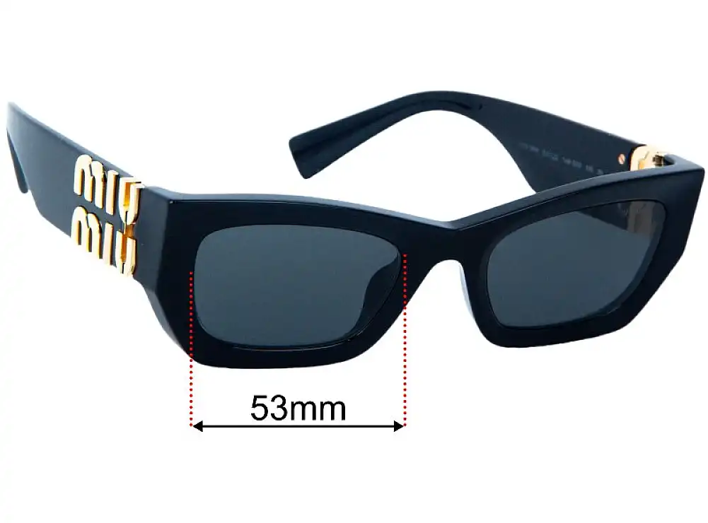 Sunglass Fix Lentilles de Remplacement pour Miu Miu SMU09W - 53mm Wide Sunglass Fix Lentilles de Remplacement pour Miu Miu SMU09W - 53mm Wide