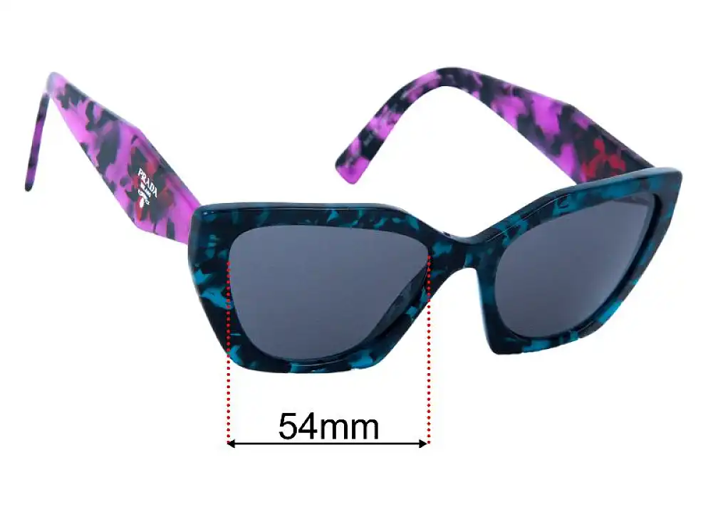 Sunglass Fix Lentilles de Remplacement pour Prada VPR09Y - 54mm Wide Sunglass Fix Lentilles de Remplacement pour Prada VPR09Y - 54mm Wide