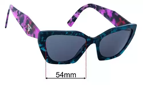 Sunglass Fix Lentilles de Remplacement pour Prada VPR09Y - 54mm Wide Prada VPR09Y Lentilles de Remplacement 54mm wide