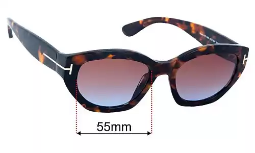 Sunglass Fix Lentilles de Remplacement pour Tom Ford Penny TF1086 - 55mm Wide Tom Ford Penny TF1086 Lentilles de Remplacement 55mm wide