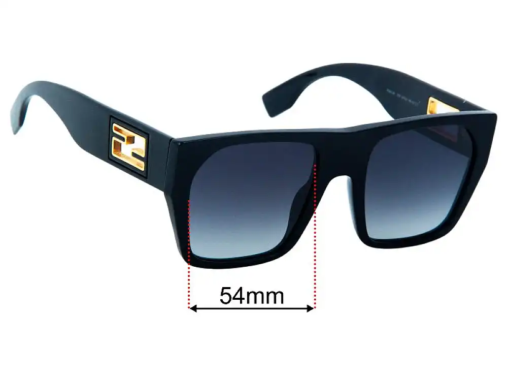 Sunglass Fix Verres de Remplacement pour Fendi FE 40124I - 54mm Wide Sunglass Fix Verres de Remplacement pour Fendi FE 40124I - 54mm Wide